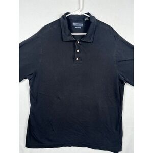 R&R Casual Polo Shirt Mens XL Pima Cotton Short Sleeve Solid Black